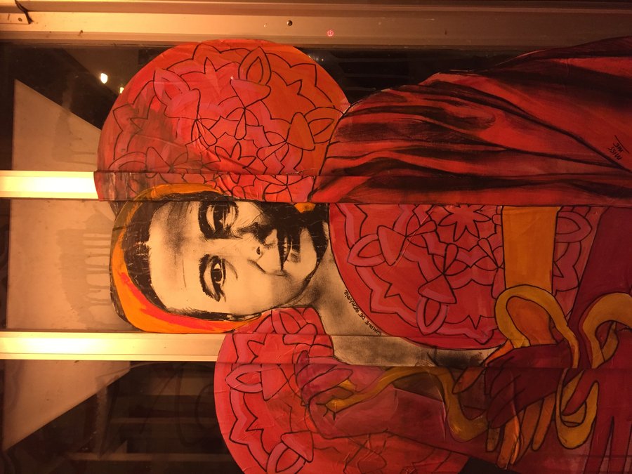 Street art portrait of Simone de Beauvoir